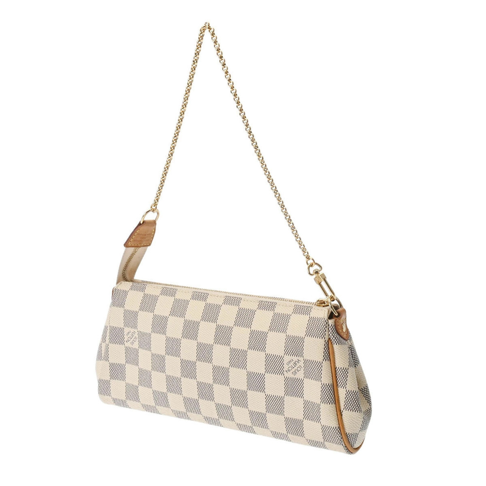 Louis Vuitton Shoulder Azur Damier Eva Bag White White Canvas White